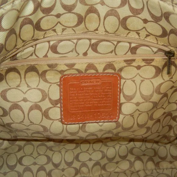 Coach Leather Gallery Purse Shoulder Bag Signature Brown Logo Hangtag Lined - Picture 3 of 14